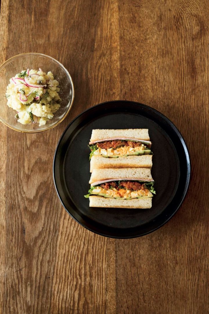 【李家の日々ごはん】キムチサンドとポテトサラダ