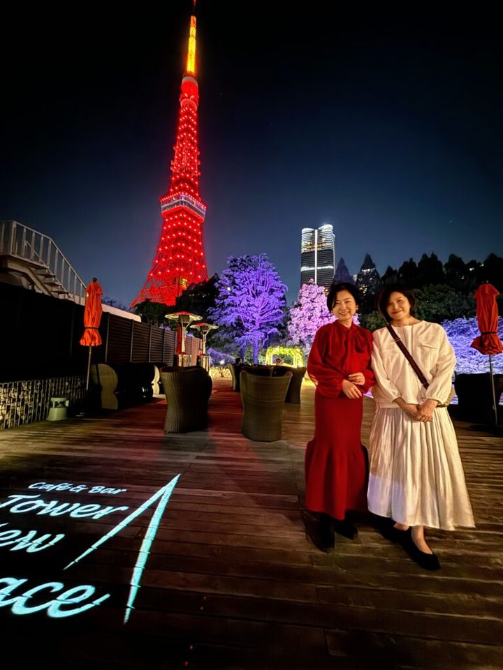 タワービューテラスでの写真。ホテルの方のおすすめスポットがここ