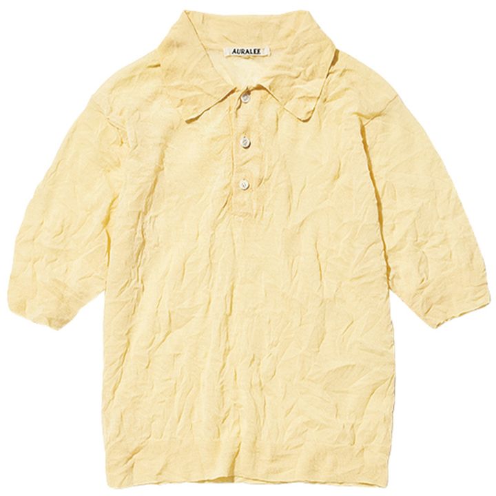 オーラリーのニットポロ