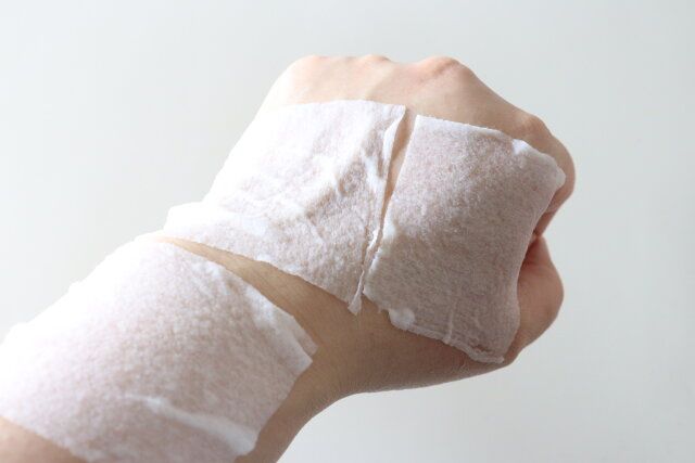 めくれるコットンパフ3枚重ね 使用例