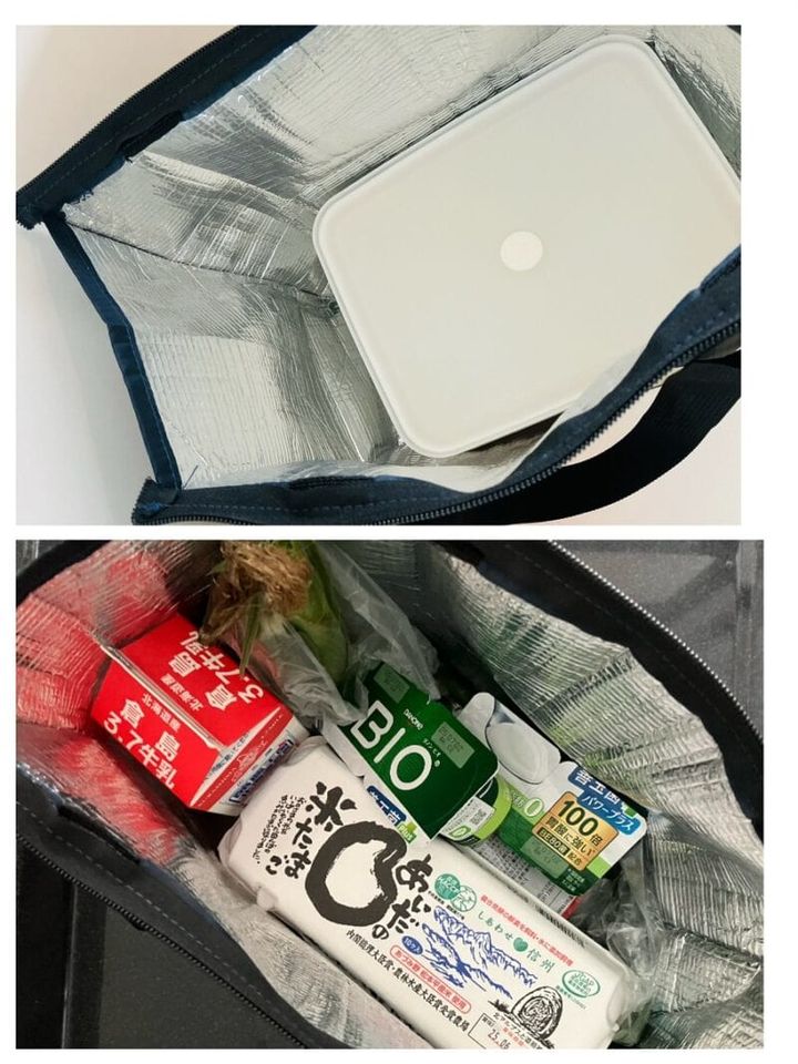 無印ホーロー容器大がすっぽり入るビックサイズ。大容量なのに軽い。生鮮食品の買い出しに。