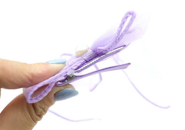 ダイソー ヘアクリップ（シフォン、ロングリボン） クリップ