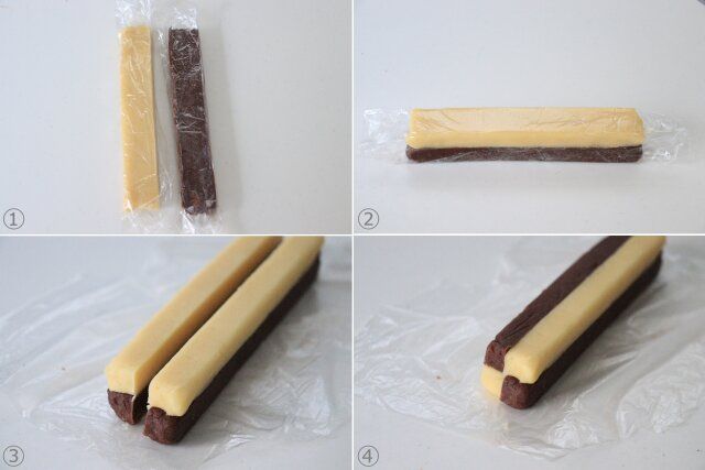 生地の成型 市松クッキー