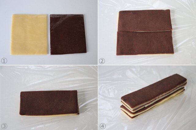 生地の成型 ストライプクッキー