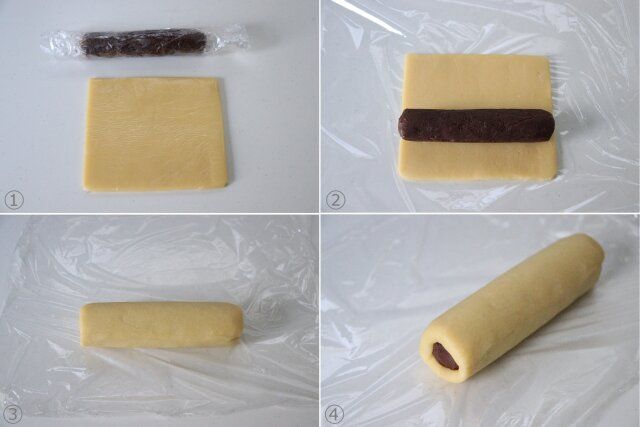 生地の成型 2色クッキー