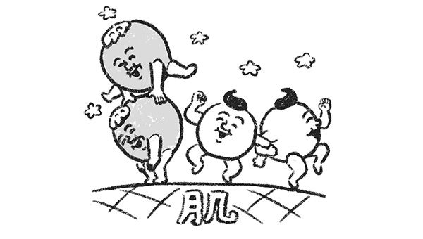 イラスト 1.肌の常在菌はふだんはとてもいい子