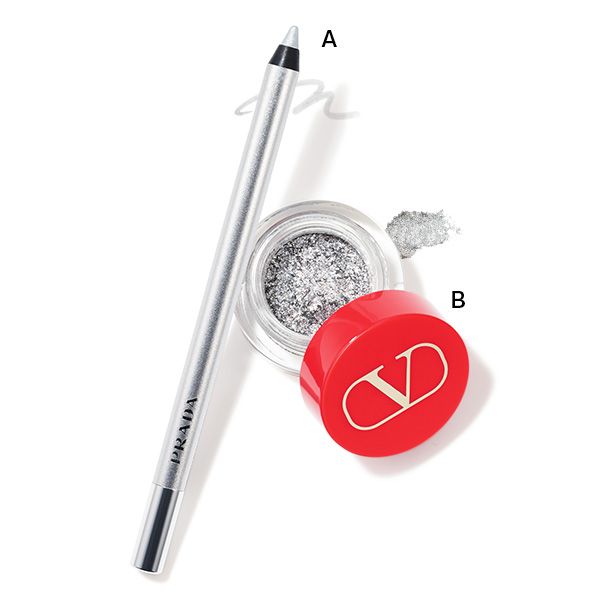 【A】PRADA BEAUTY ラインズ デュラブル グライディング アイペンシル 【B】VALENTINO BEAUTY ドリームダスト アイ N 01