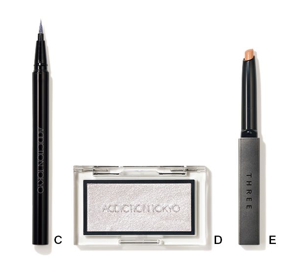 【C】ザ リキッド アイライナー パール 【D】ザ ブラッシュ ニュアンサー 【E】ドリームオン アリューリング リルone
