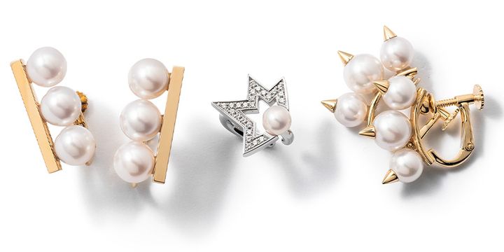 TASAKIのイヤリング「デインジャー ネオ イヤリング」とイヤリング「バランス ネオ イヤリング」とイヤーカフ「コメット プラス ダイヤモンド パヴェ イヤーカフ」