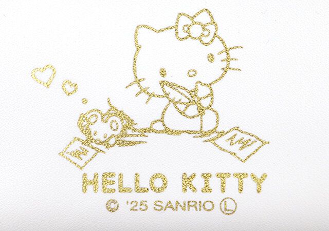 ダイソーの合皮スリムペンケースのキティのイラスト