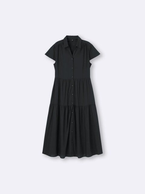 2025gu黒ティアードワンピース