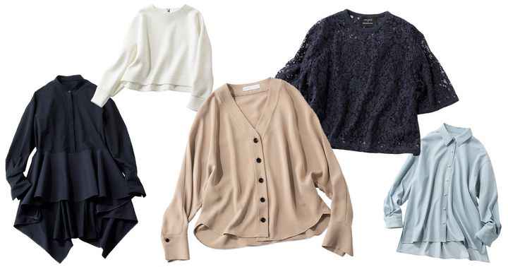 ルフィルのブラウスとアンフィーロのプルオーバーとノーブルのブラウスとルーニィのレースブラウスとプラステのカラーシャツ