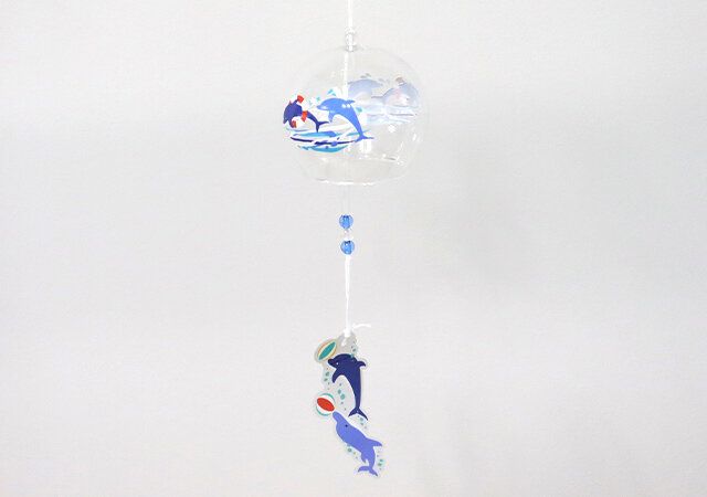 ダイソー ガラス風鈴 イルカ