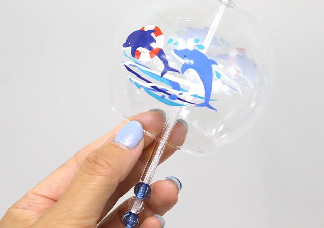 ダイソー ガラス風鈴 イルカ 音