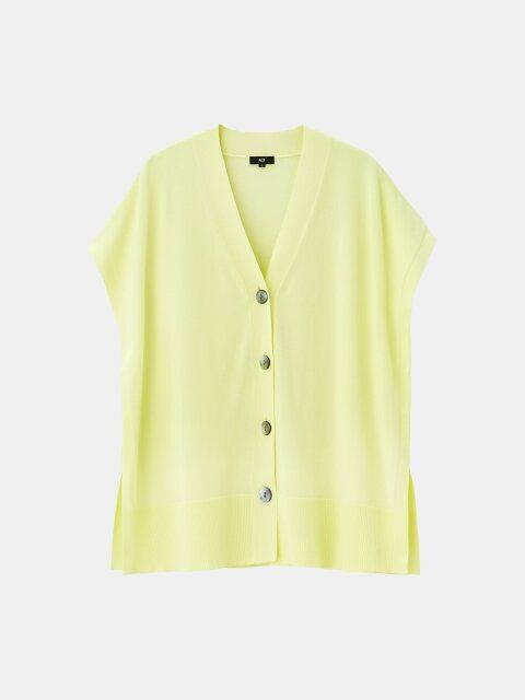 2025plstコットンアセテートブレンドジレカーディガン