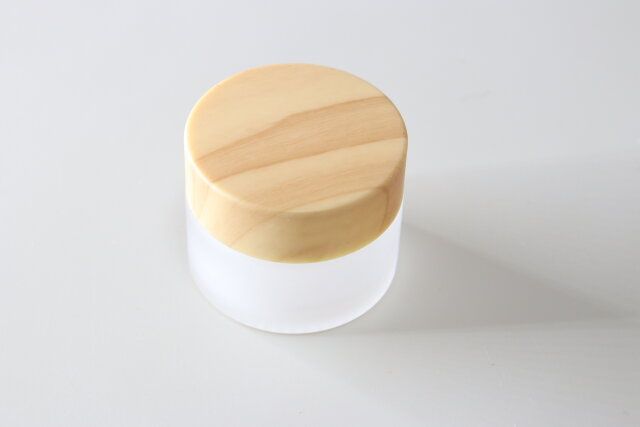 ガラスクリームボトル ウッド調 15g