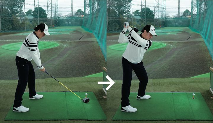 ドライバーのミート率がアップする方法！ボールと目の距離が大事