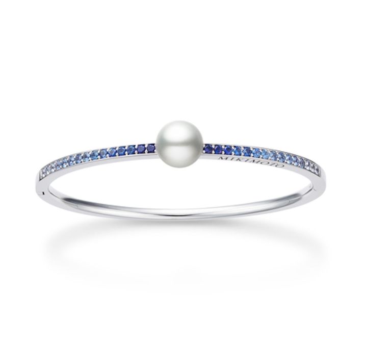 「ミキモト オーシャン／ミキモト ロゴ コレクション」ブレスレット（WG×白蝶真珠×サファイア）￥1,375,000