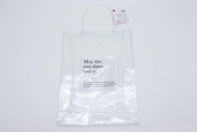 ビニールマルシェバッグ（ポケット付、シンプル）