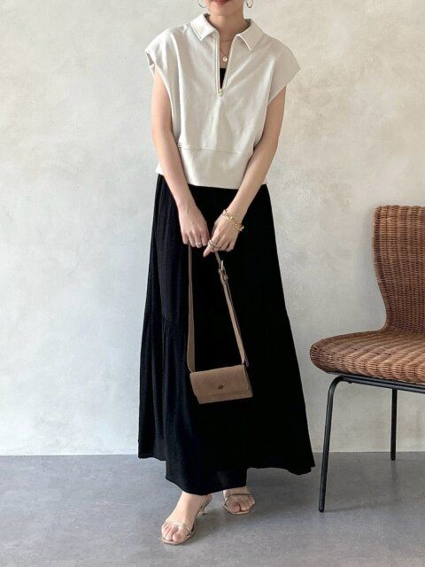 黒キャミワンピースコーデ3