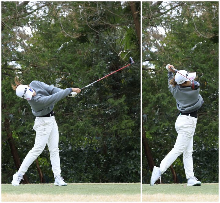 女子ツアー屈指の飛ばし屋のスイング解説！タメて飛ばす方法