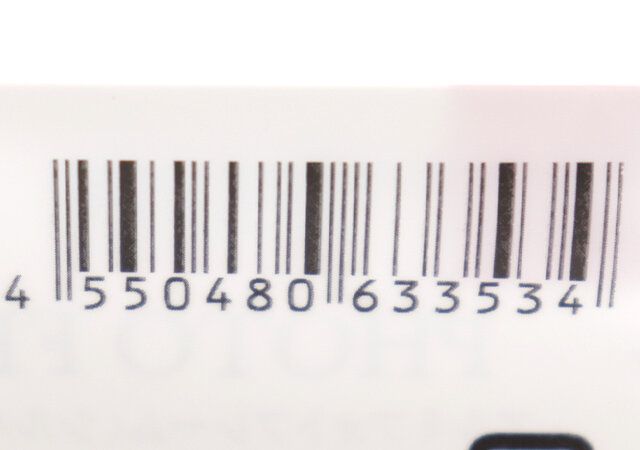 ダイソー アルミフォトフレーム（シルバーカラー、L判） パッケージ JANコード