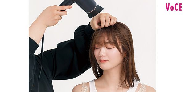 濡らしてからブローしてクセを取り除く