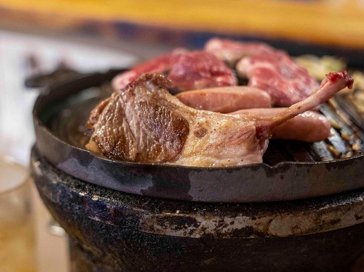 ラムラックと羊肉ソーセージ