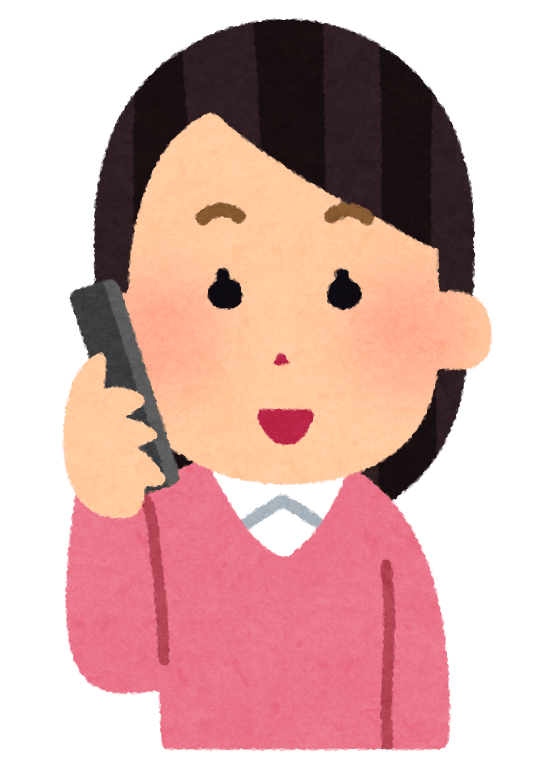 いろいろな表情の電話をする人のイラスト（女性） | かわいいフリー ...
