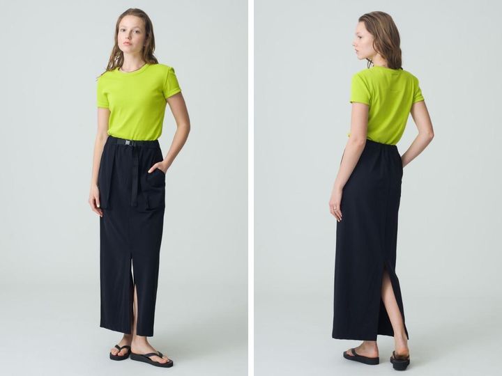 画像: 「Rib Short Sleeve Tee」￥14,300、「Highgauge Stretch Sk 」￥34,100 出典：ロンハーマン