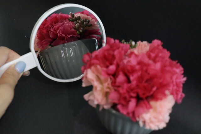 ダイソー くし付ハンドミラー（ラウンド） 鏡