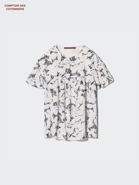 ユニクロのレーヨンプリントブラウス