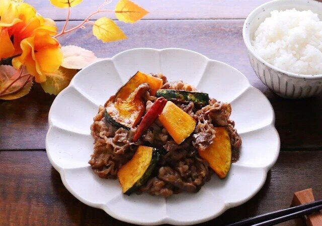 牛肉とかぼちゃのしぐれ煮風