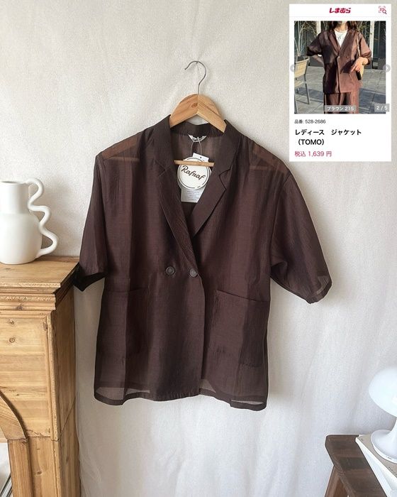 しまむらのブラウンの「シアージャケット」