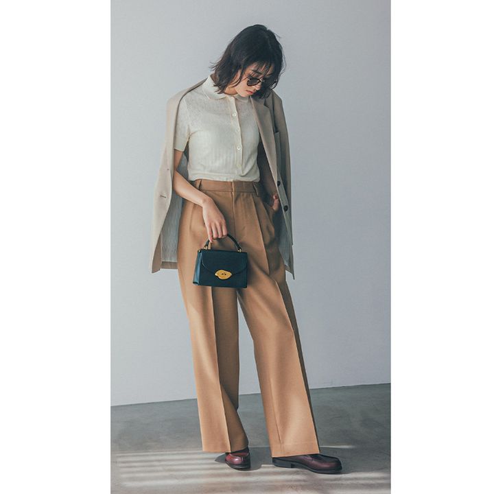 ロンハーマンのニットポロを着たコーデ