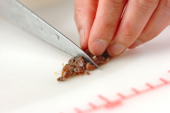 ナスのアンチョビガーリックの下準備1