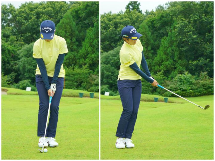 短いアプローチはスタンスを変えて打つとミスしない！女子プロのスイングを解説
