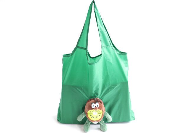 キウイブラザーズ グリーンのぬいぐるみエコバッグ