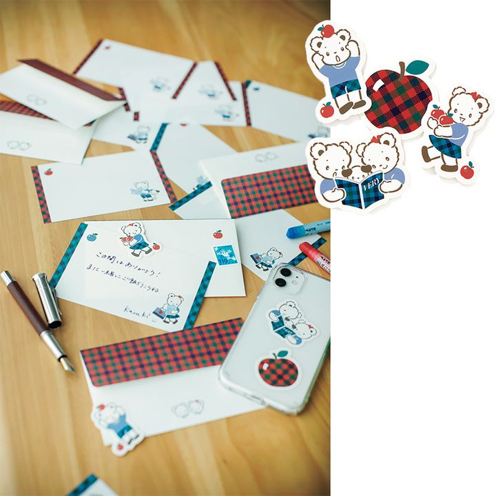 VERY7月号増刊につくファミリアとのコラボのレターセットとステッカー