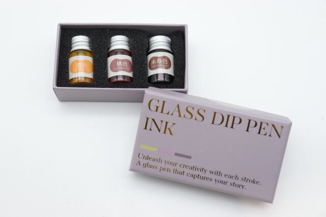 ガラスペンインク（ラメ入、暖色）