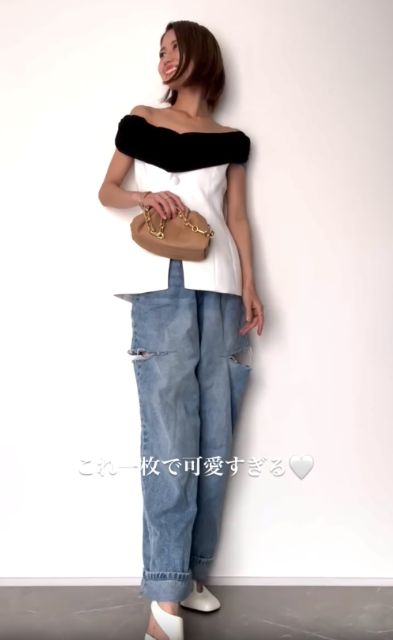 コンビビスチェトップスを着たコーデ