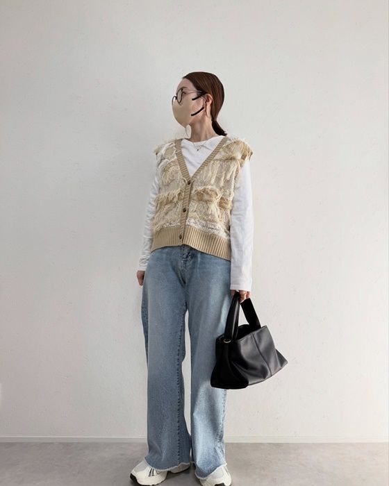 しまむら「フリンジニットベスト」