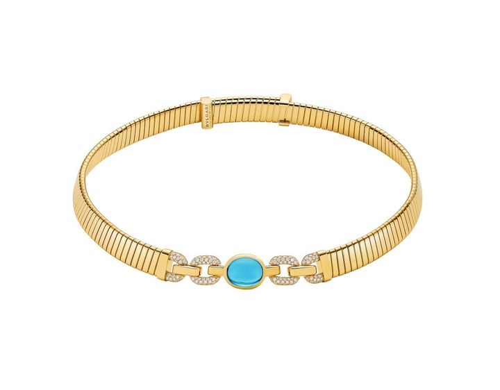 「ブルガリ トゥガボス」ネックレス（YG×ブルートパーズ×ダイヤモンド）￥7,029,000＊ポップアップ先行販売