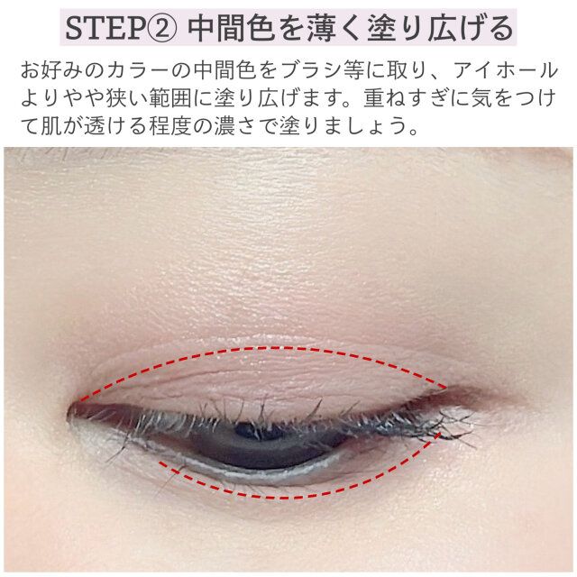 STEP② 中間色を薄く塗り広げる