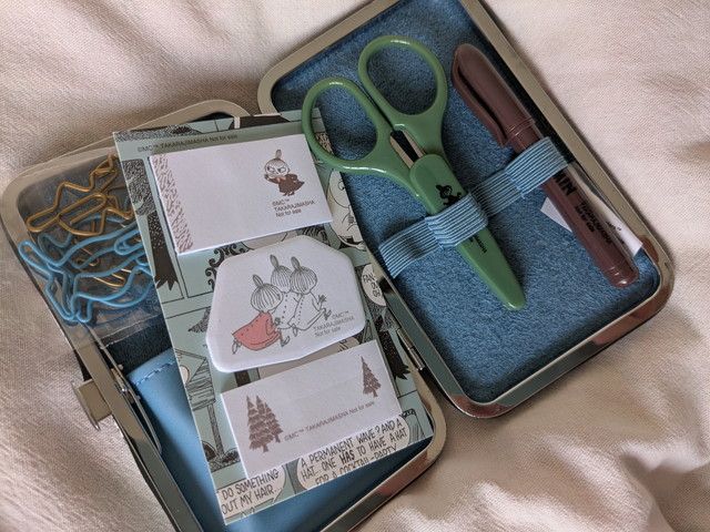 ムーミン文具7点入ったところ