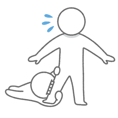 スネをかじる人のイラスト（棒人間）