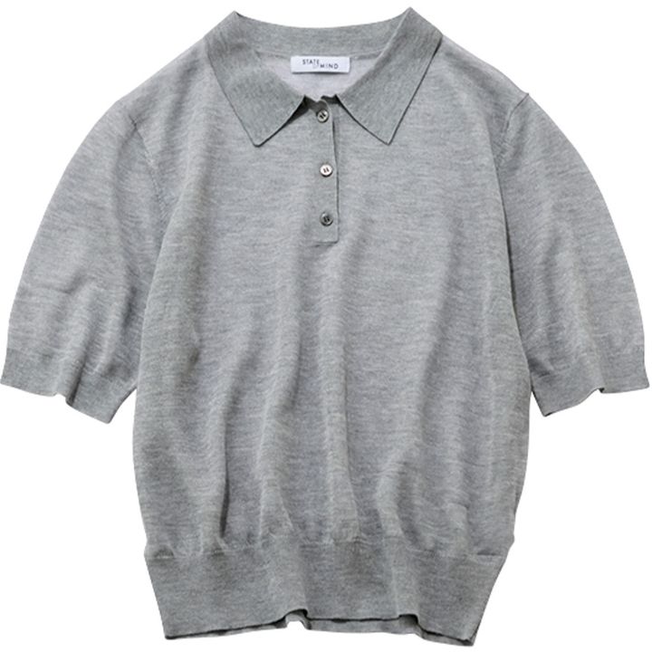 ステートオブマインドのシアー感があるグレーのポロニット