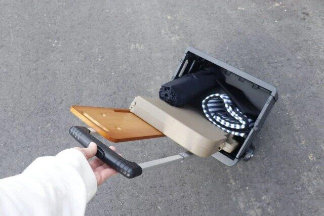 ダイソー 折りたたみキャリーカート（黒）