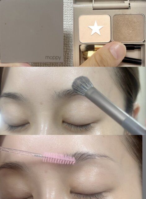 ベースを作る 眉周りと眉の中の油分をオフ