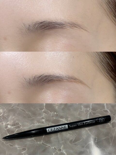 ペンシルで隙間と、太さを出したい部分を補う